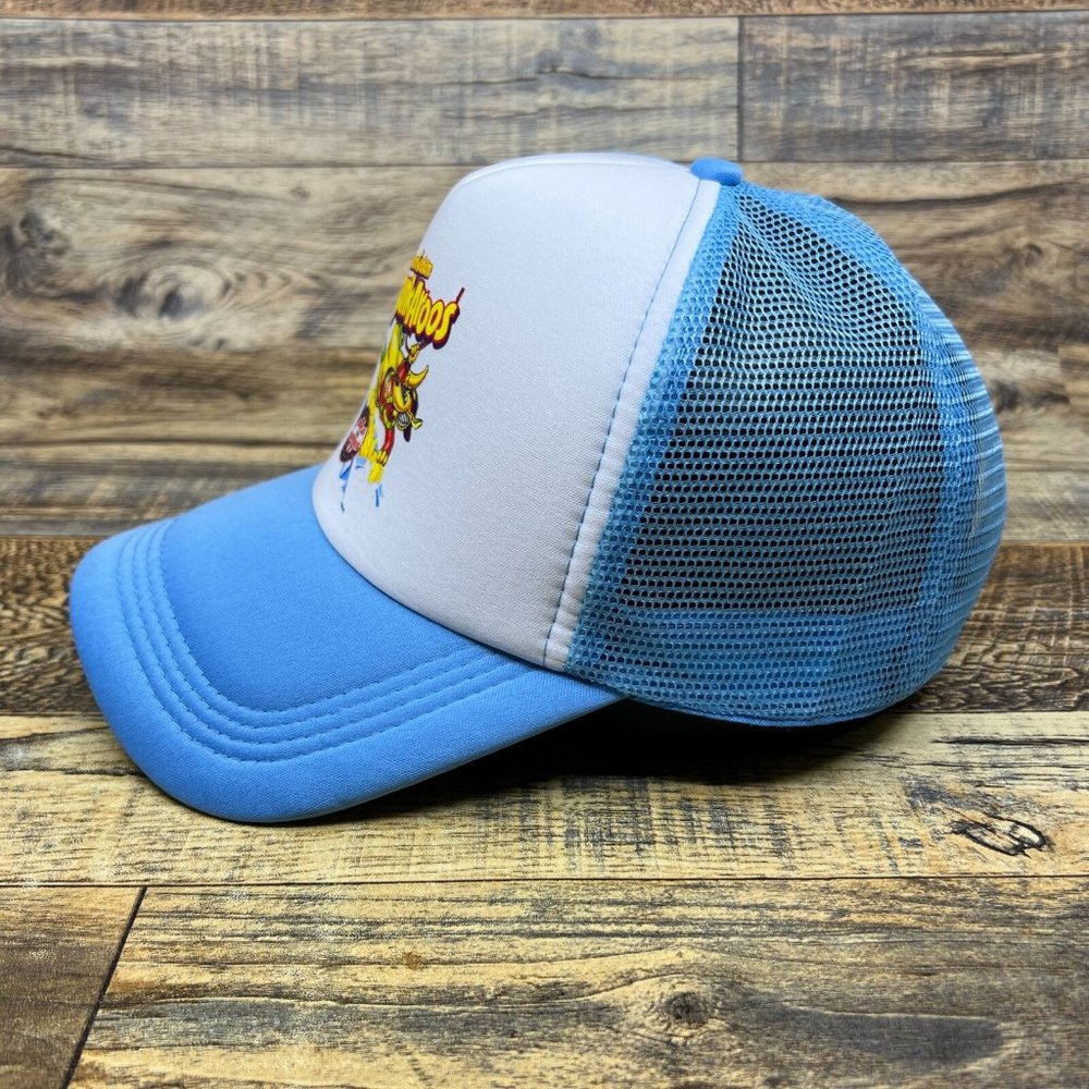 Retro Dunkaroos Mens Trucker Hat Blue Snapback 90s Vintage Snack Baseball Cap - Picture 4 of 8